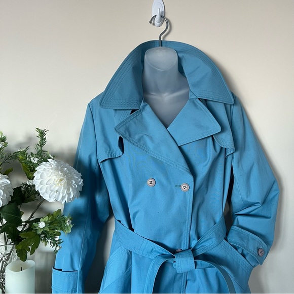 Blue Croydon (made in Poland) spring trench, vintage size 18 - Picture 2 of 10
